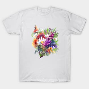 Watercolor vintage flowers T-Shirt